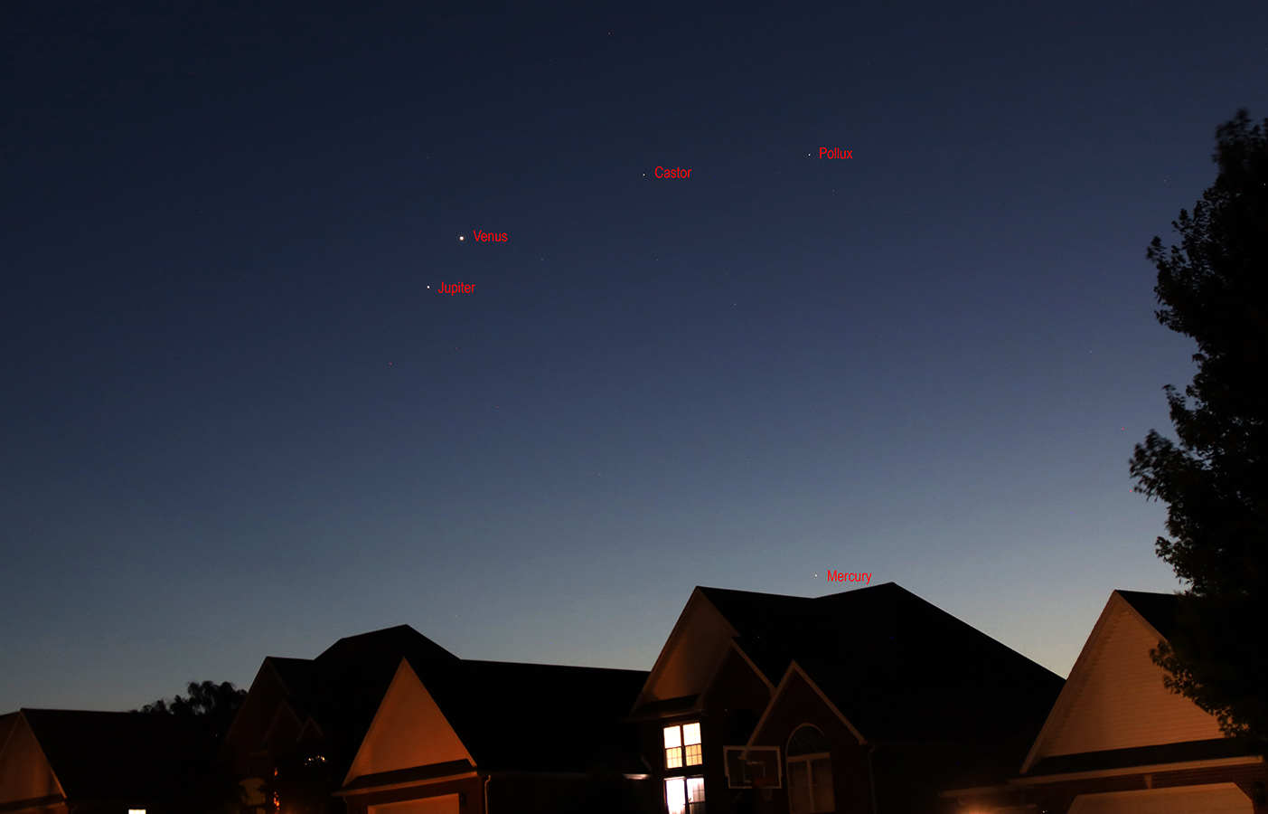 Jupiter-Venus Conjunction and Mercury 06/09/26