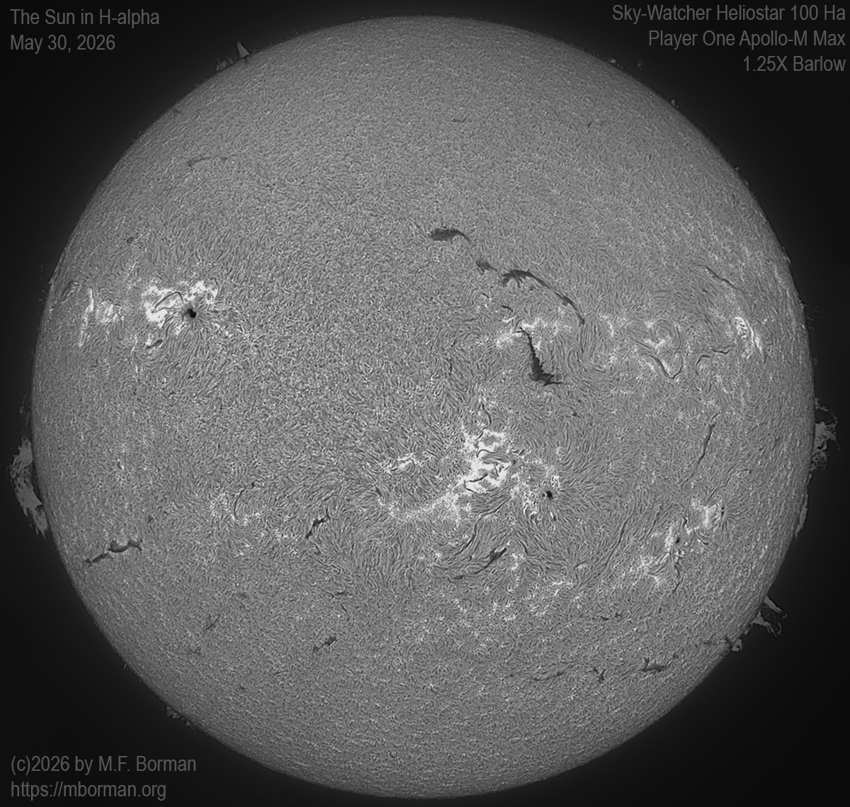 Solar image in h-alpha 05/30/26
