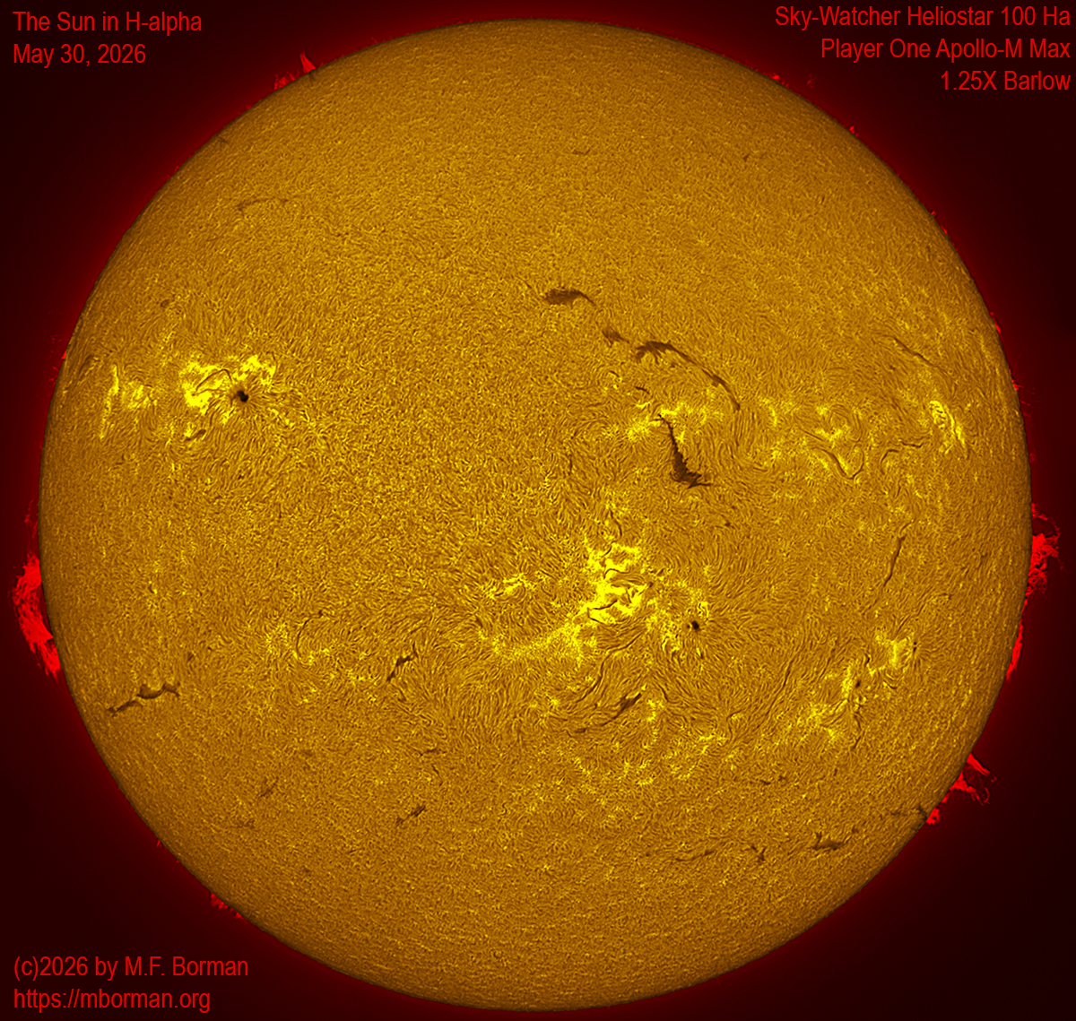 Solar image in h-alpha 05/30/26