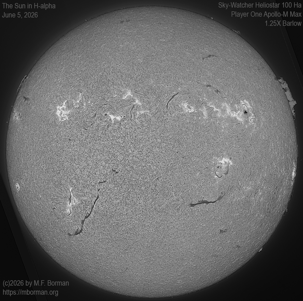 Solar image in h-alpha 06/05/26