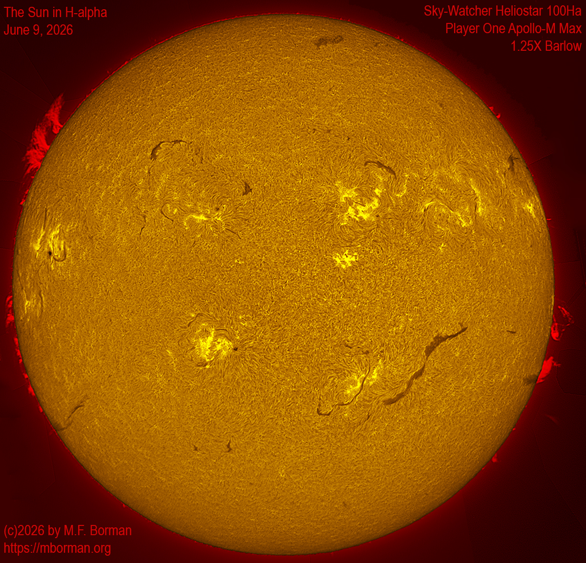 Solar image in h-alpha 06/09/26