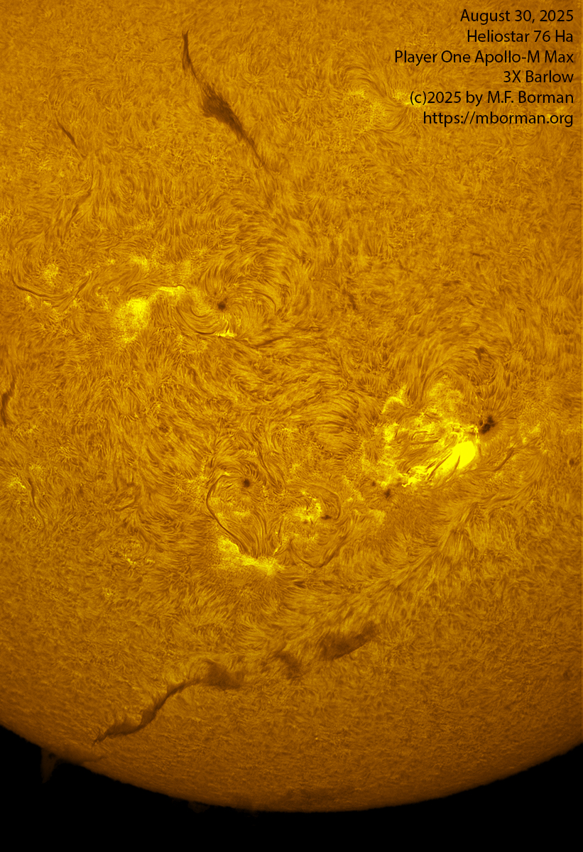 Solar image in h-alpha 08/30/25