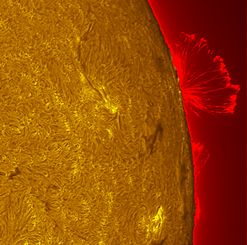 Solar prominence in h-alpha 08/21/26