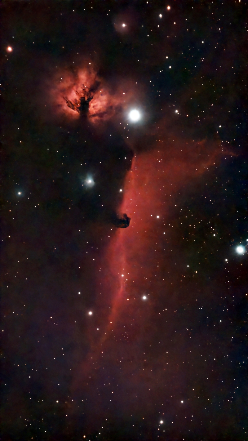 The Horsehead (Barnard 33) and Flame (NGC2024) Nebulas taken November 22, 2025 with Seestar S30 Smart Telescope