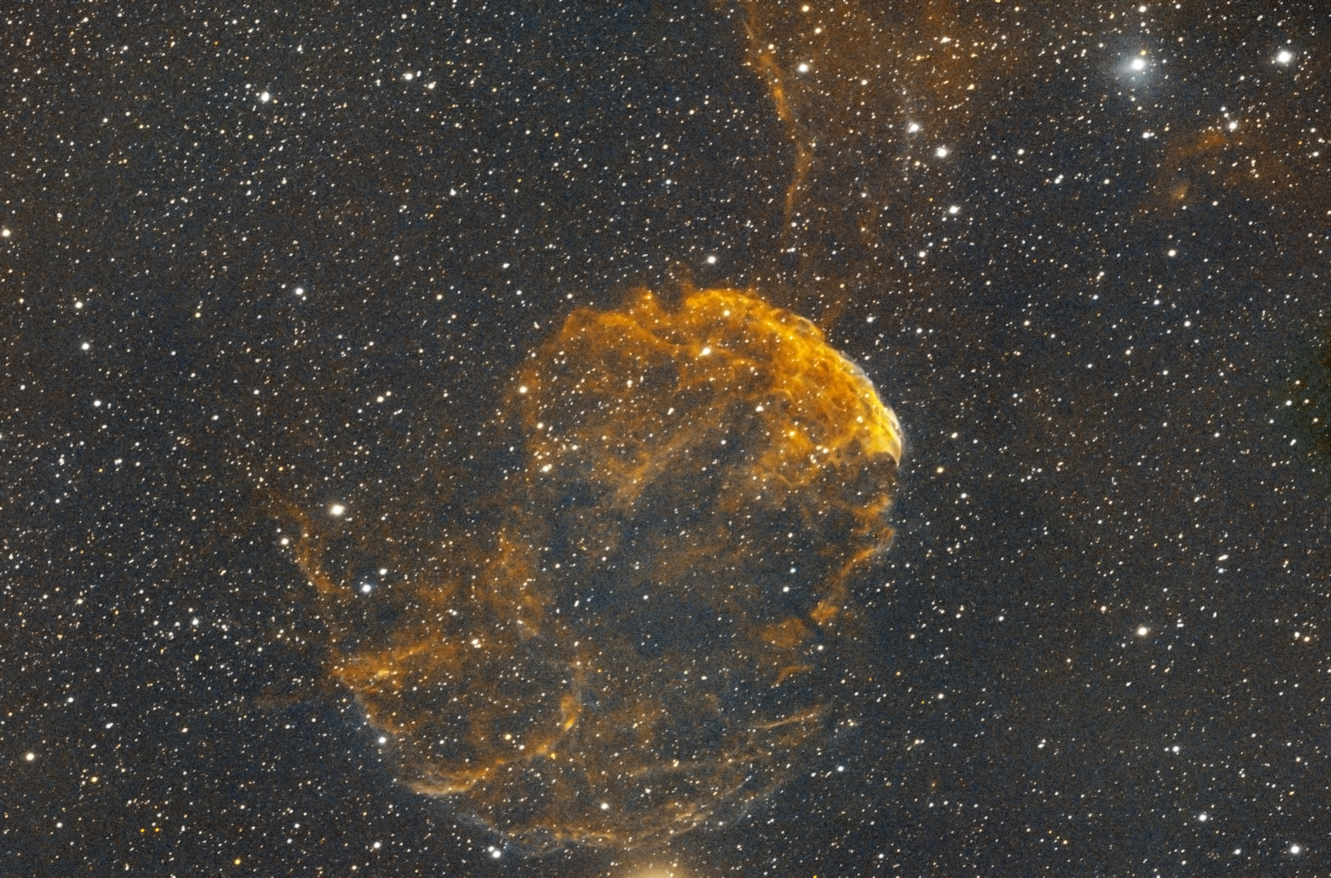 Jellyfish Nebula (IC443) taken 12/30/23 with a ZWO ASI183MC Pro camera attached to an Celestron 8