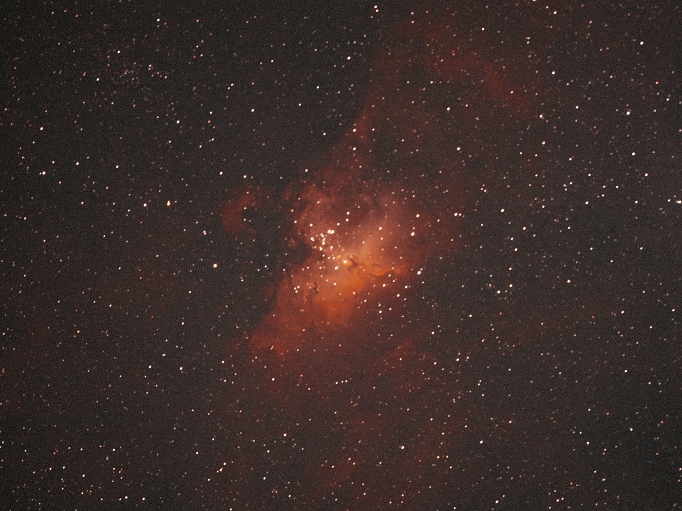 Eagle Nebula (M16) taken 08/19/23 with a ZWO ASI183MC Pro camera attached to an Celestron 8