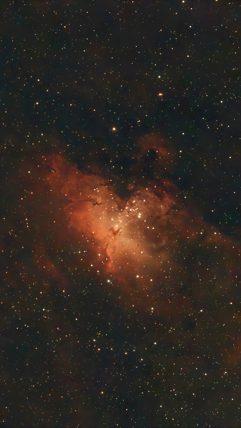 The Eagle Nebula, M16, with Pillars of Creation taken August 28, 2025 with Seestar S50 Smart Telescope