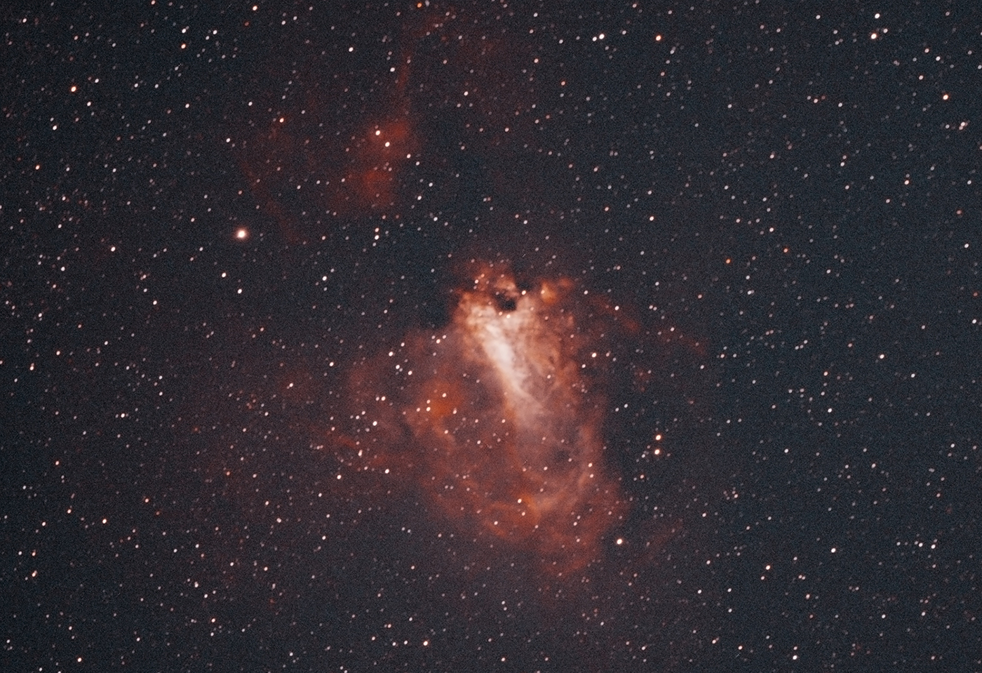 Swan Nebula (M17) taken 08/19/23 with a ZWO ASI183MC Pro camera attached to an Celestron 8