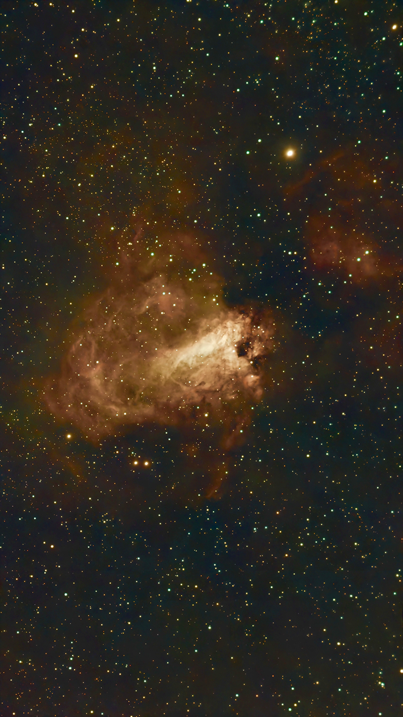 The Swan Nebula, M17 taken August 22, 2025 with a Seestar S50 Smart Telescope