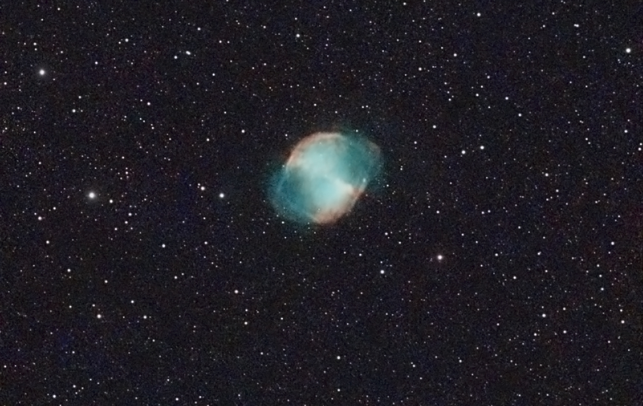 The Dumbbell Planetary Nebula M27 in Vulpecula taken 08/04/26 with a Seestar S50 Smart Telescope.