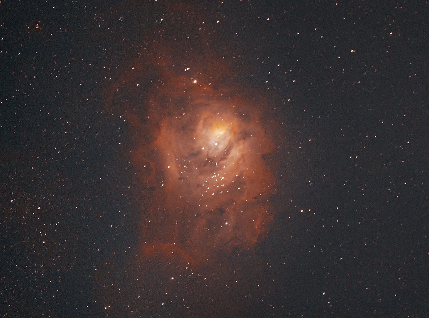 Lagoon Nebula (M8) taken 08/19/23 with a ZWO ASI183MC Pro camera attached to an Celestron 8
