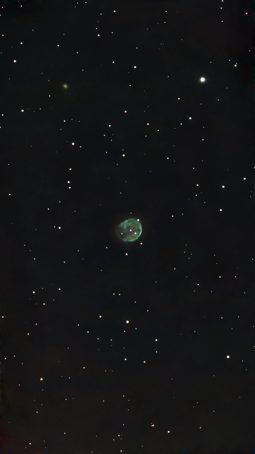 The Skull Planetary Nebula (NGC-246) taken 12/21/24 with a Seestar S50 smart telescope.