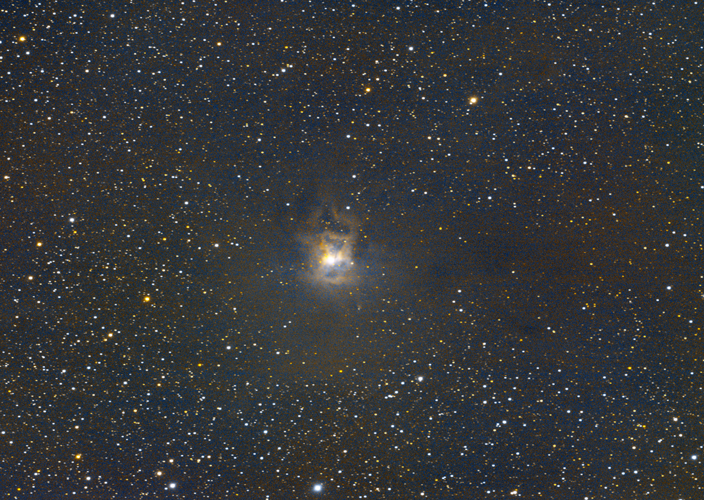 Iris Nebula (NGC-7023), taken 09/15/23 with a ZWO ASI183MC Pro camera attached to an Celestron 8