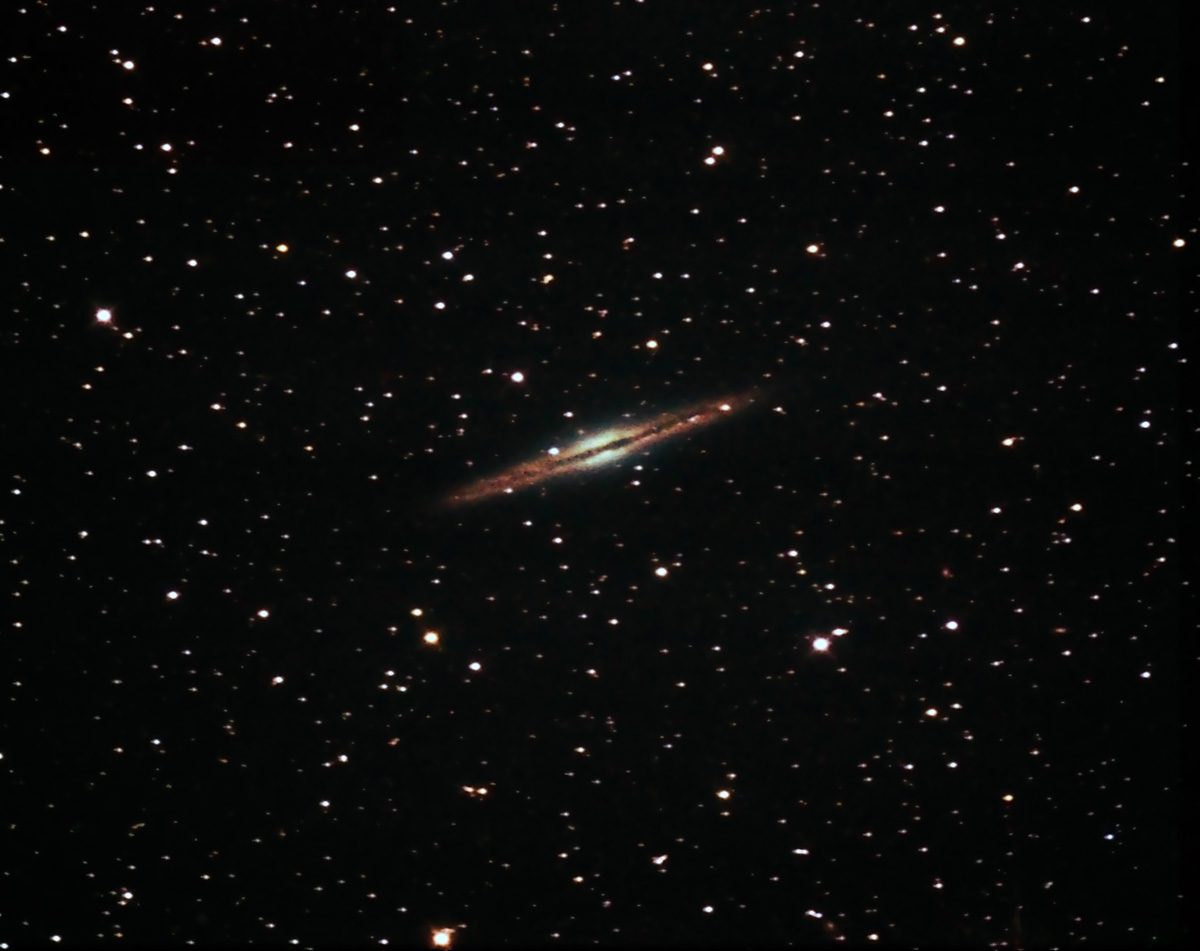 Edge-on Galaxy NGC-891 taken with a Canon XSi DSLR through a Astrotech 8