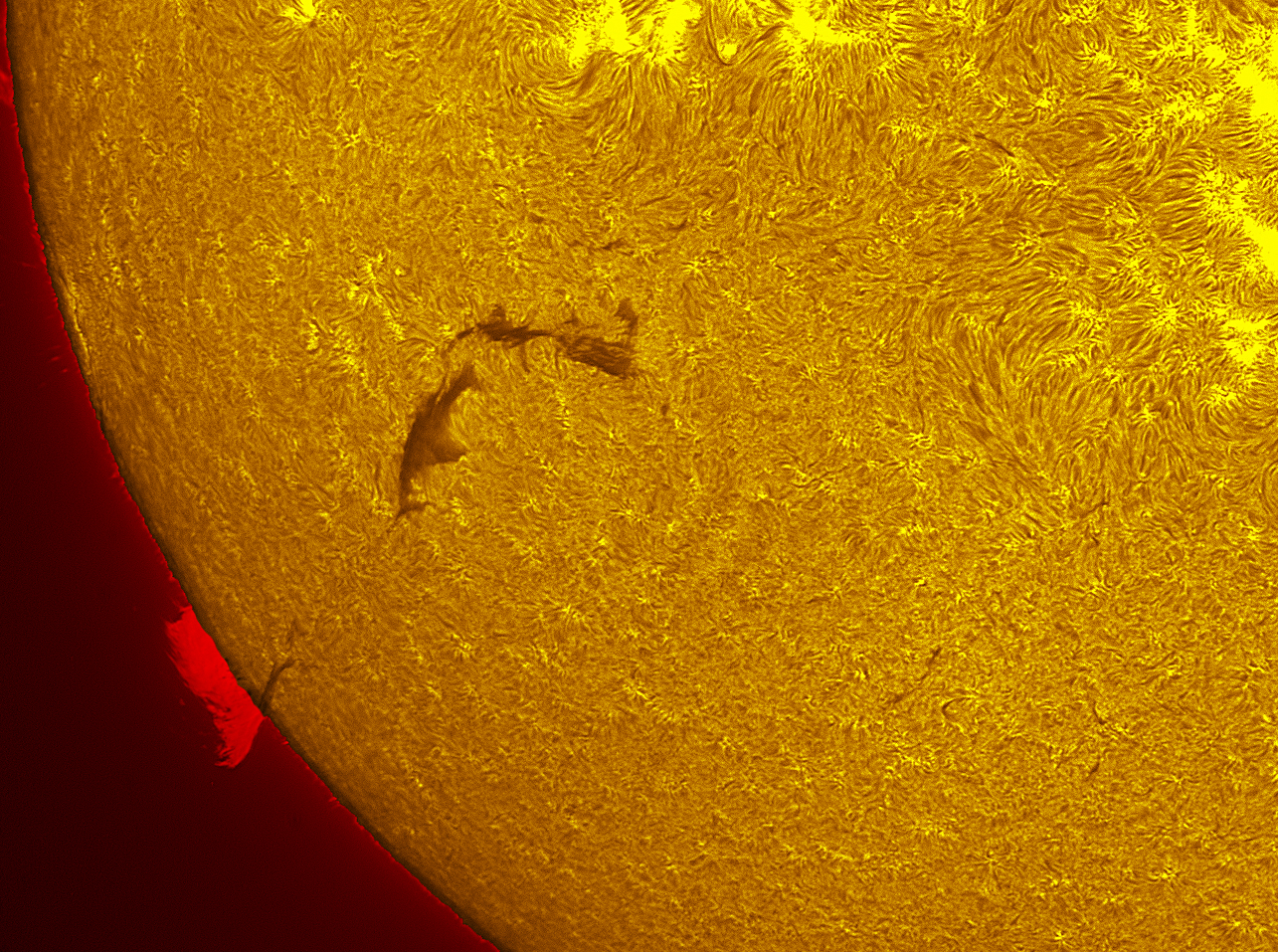 Prominence in h-alpha 07/27/26