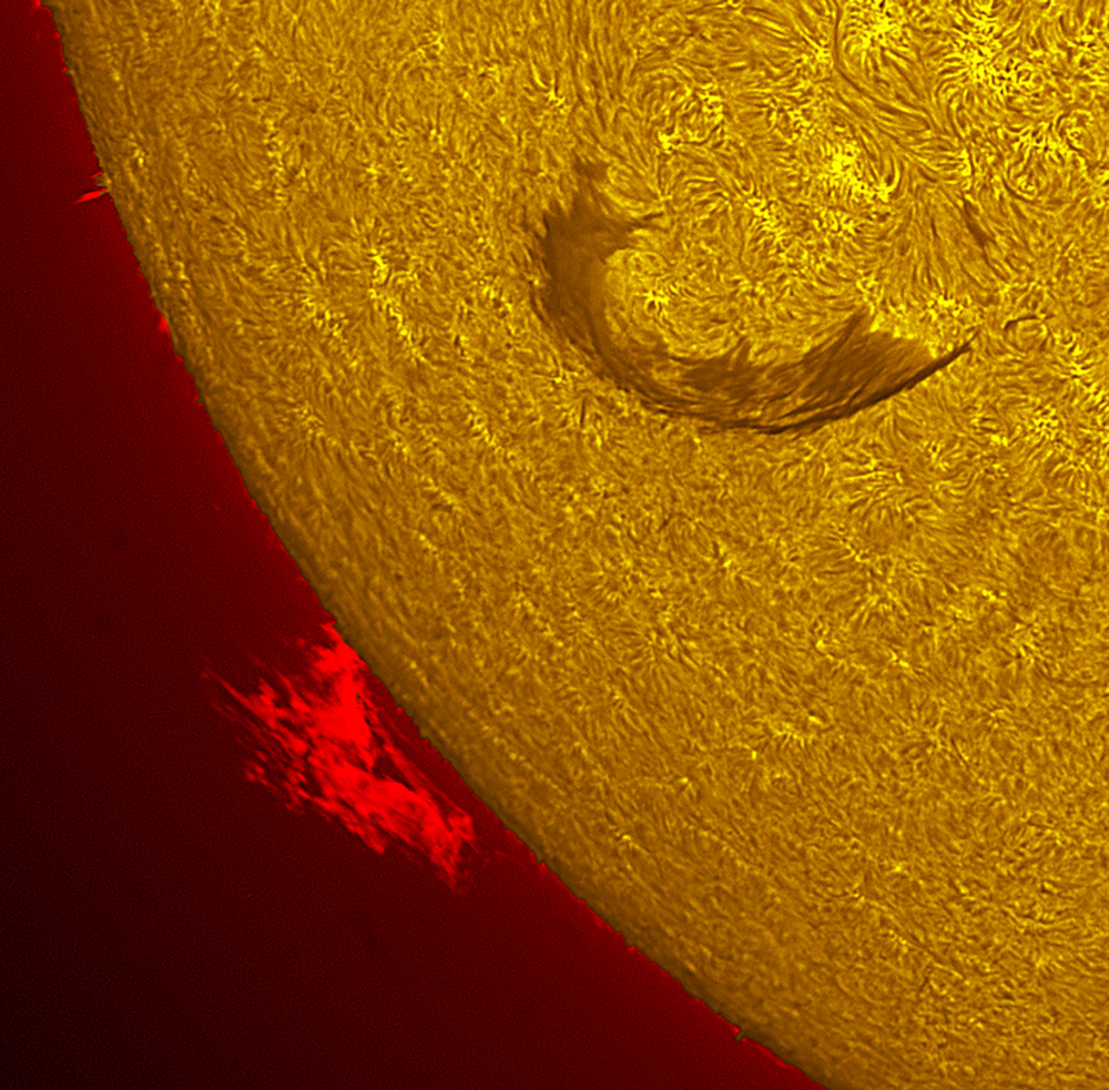 Solar prominence in h-alpha 08/12/26