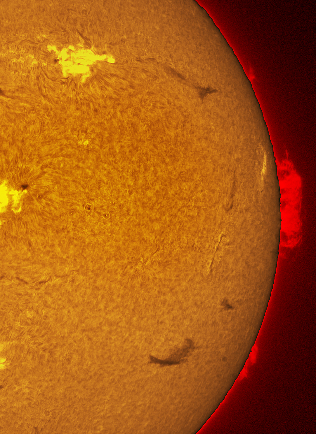 Solar prominence in h-alpha 10/14/25