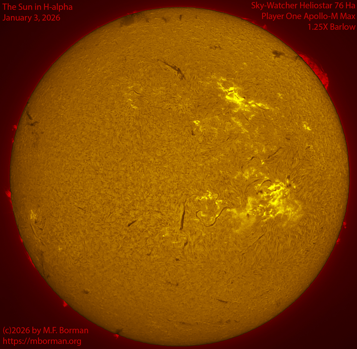 Solar image in h-alpha 01/03/26