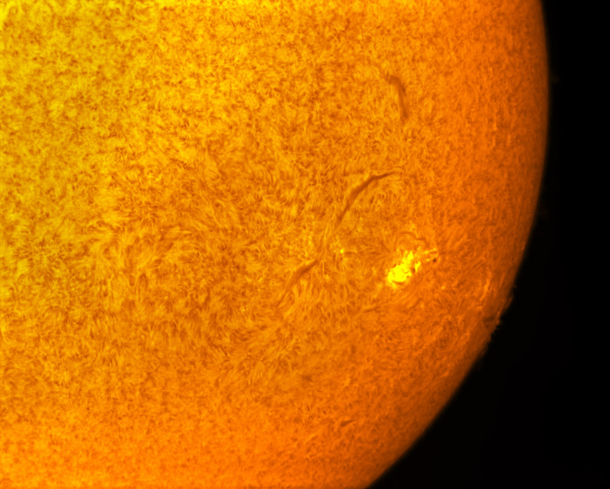 Sunspot 1937 in h-alpha 01/04/2014
