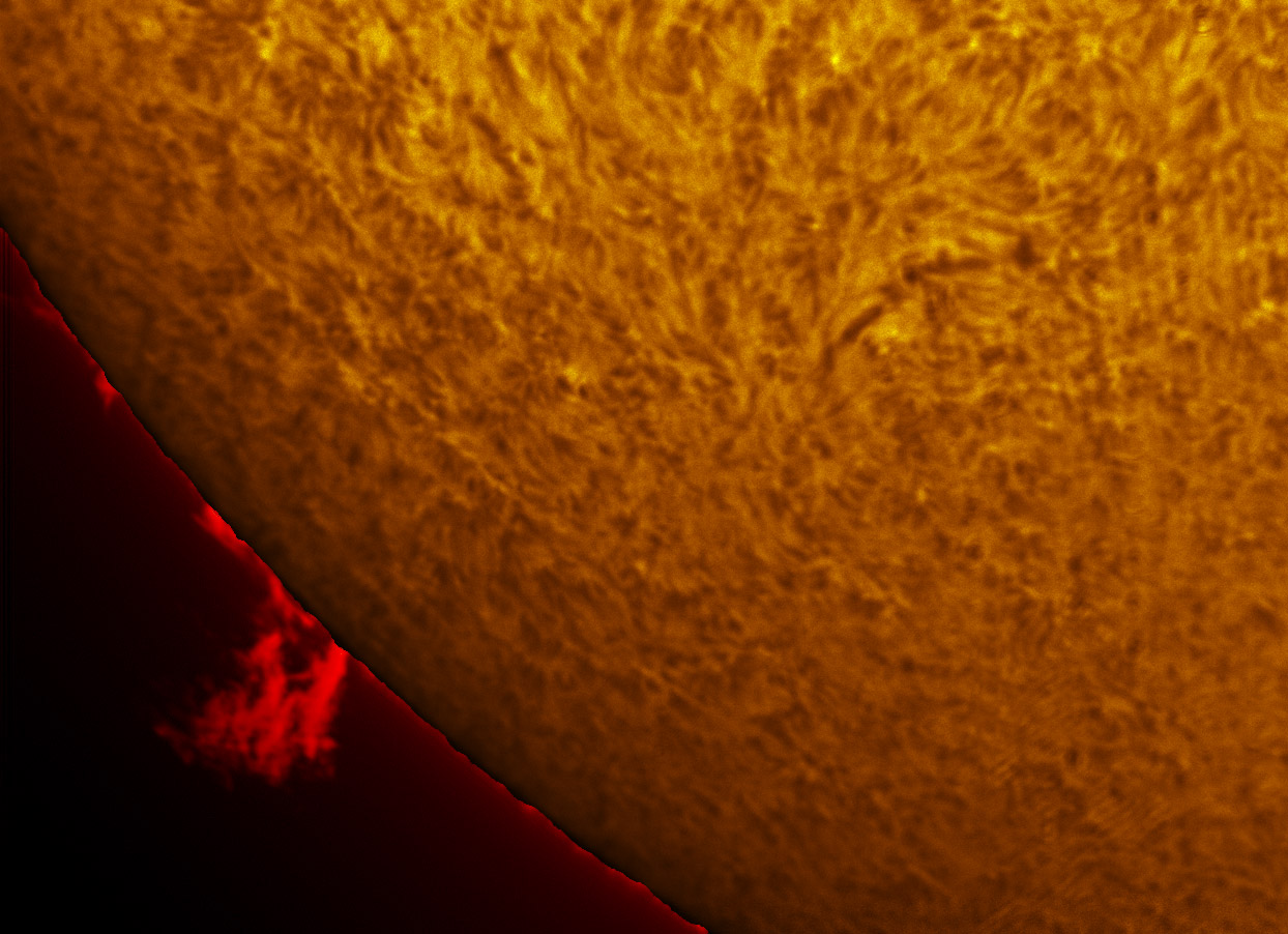 Prominence in h-alpha 01/08/2012