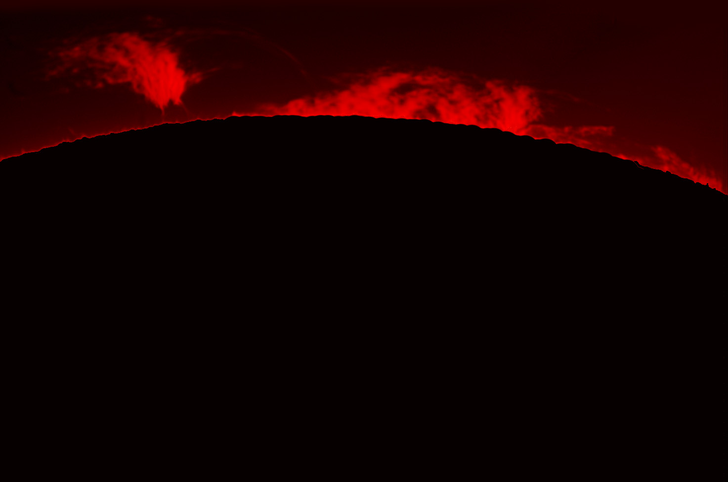 Prominences in h-alpha 01/08/2012