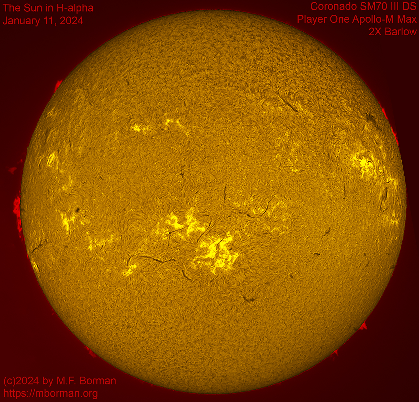 Solar image in h-alpha 01/11/2024