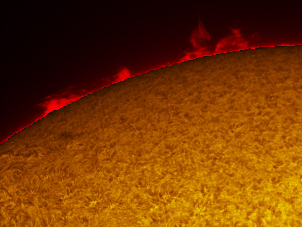 Prominence in h-alpha 01/15/2012