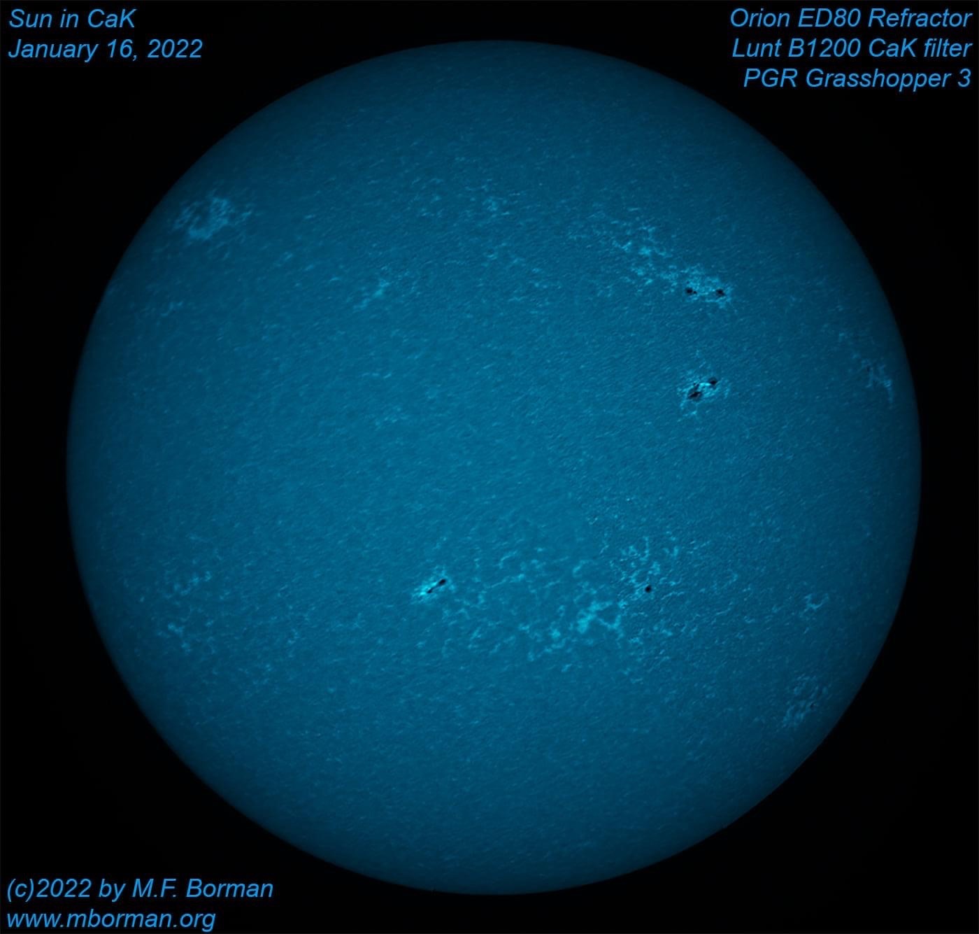 Solar disk in CaK 01/16/2022