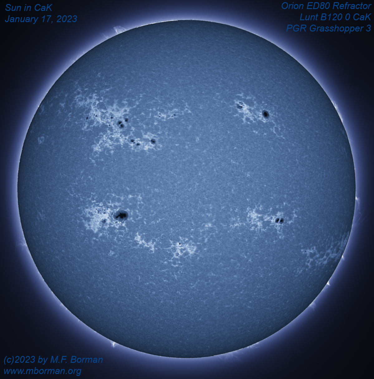 Solar disk in CaK 01/17/2023