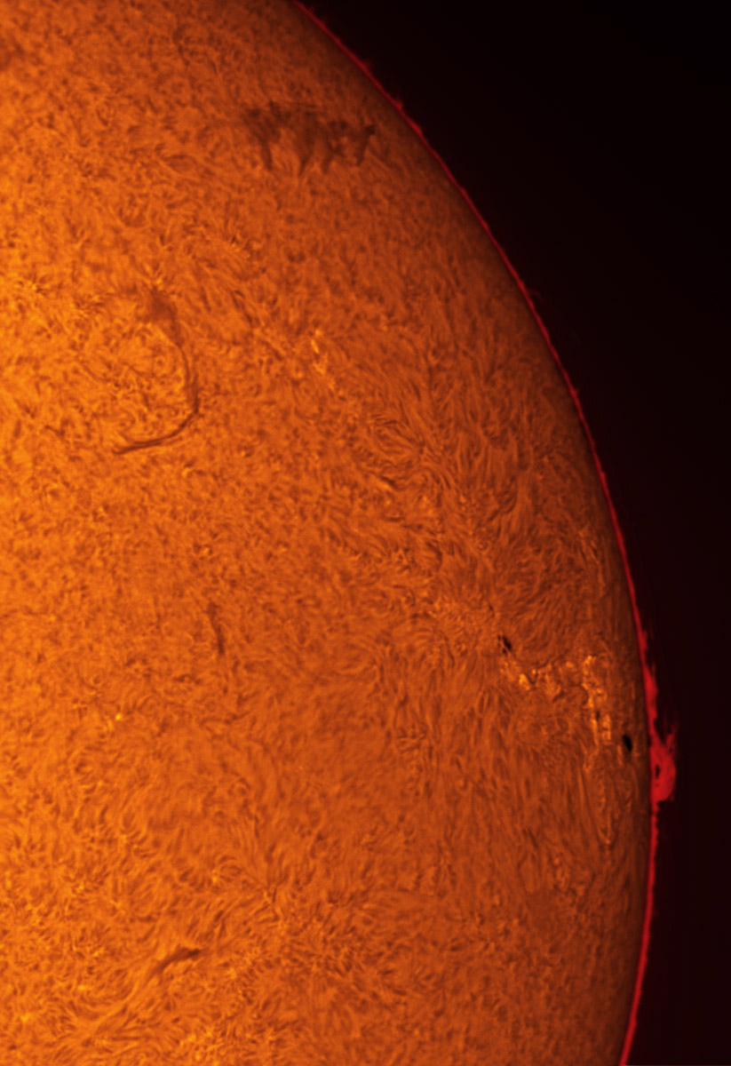 Sunspot 1654 in h-alpha 01/19/2013