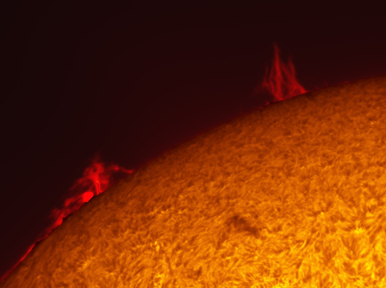 Prominence in h-alpha 01/29/2012