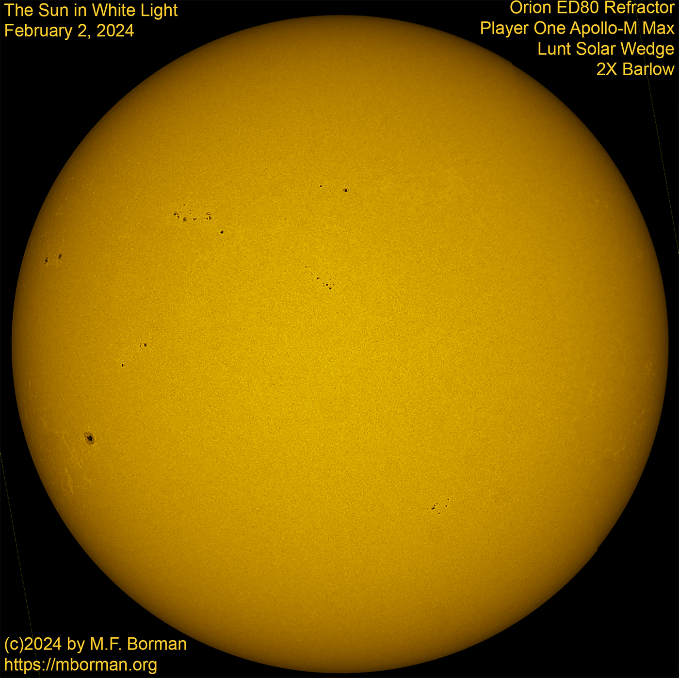 Solar image in white light 02/02/2024