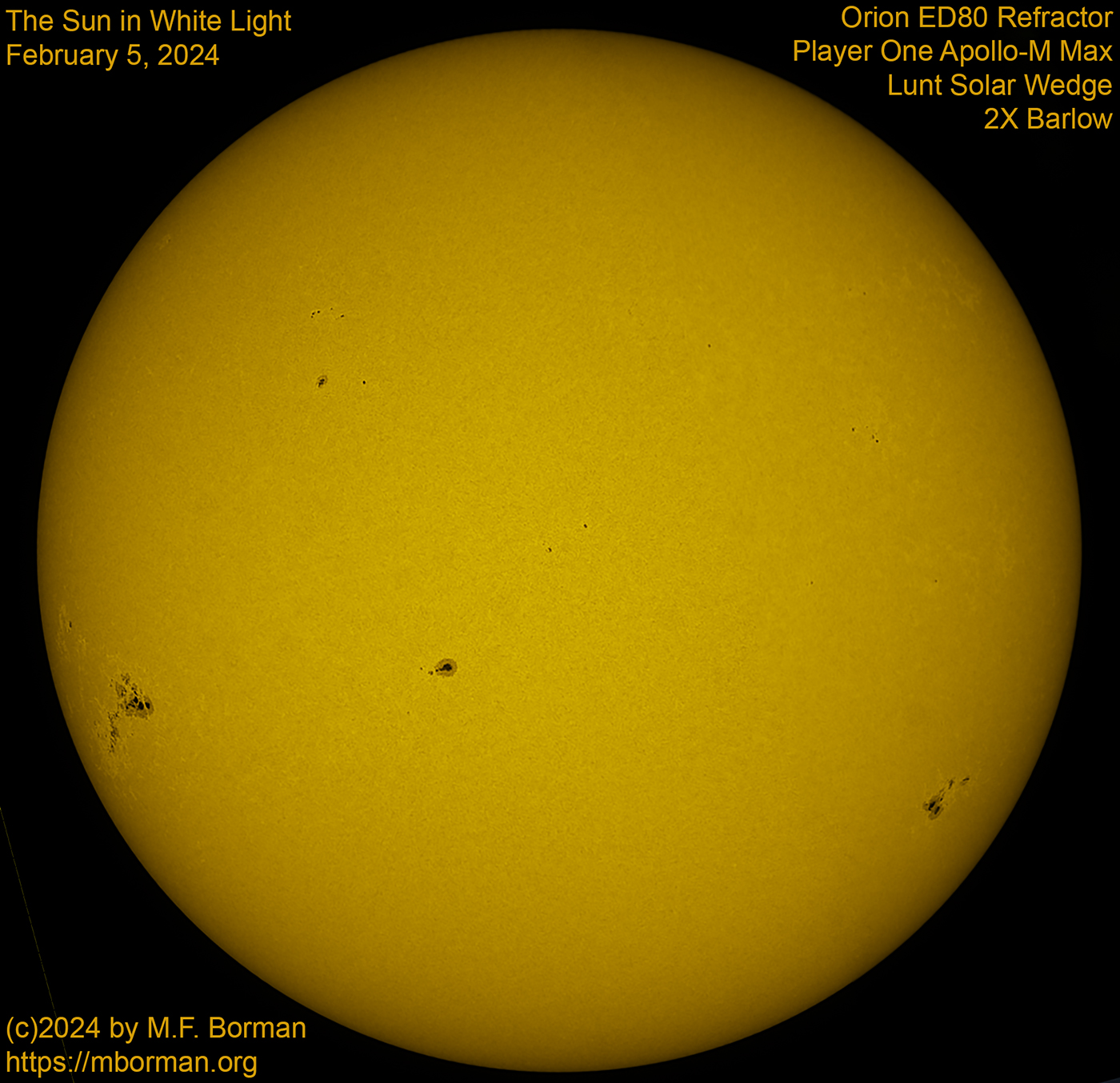Solar image in white light 02/05/2024