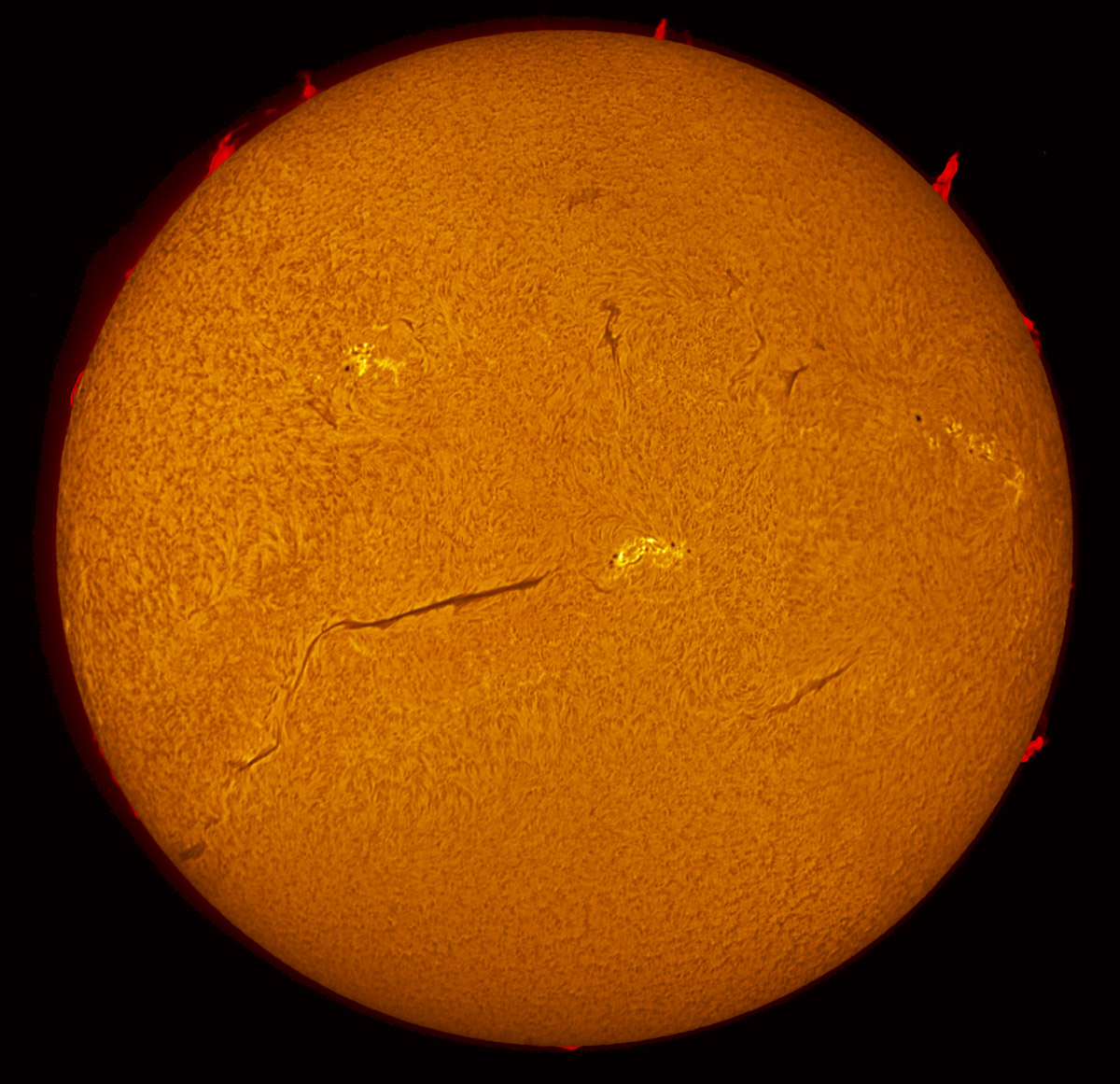 Solar Disk in h-alpha 02/07/2015