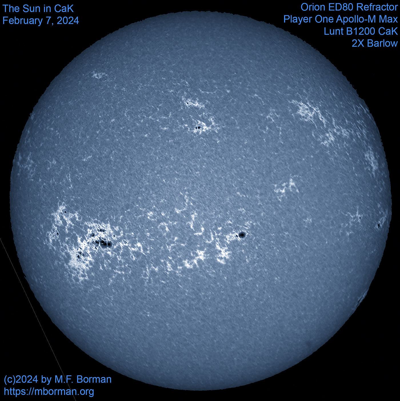 Solar image in CaK 02/07/2024