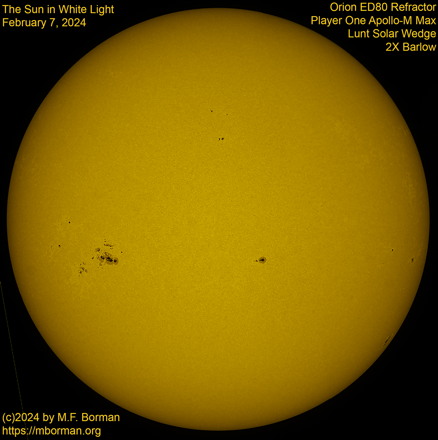 Solar image in white light 02/07/2024