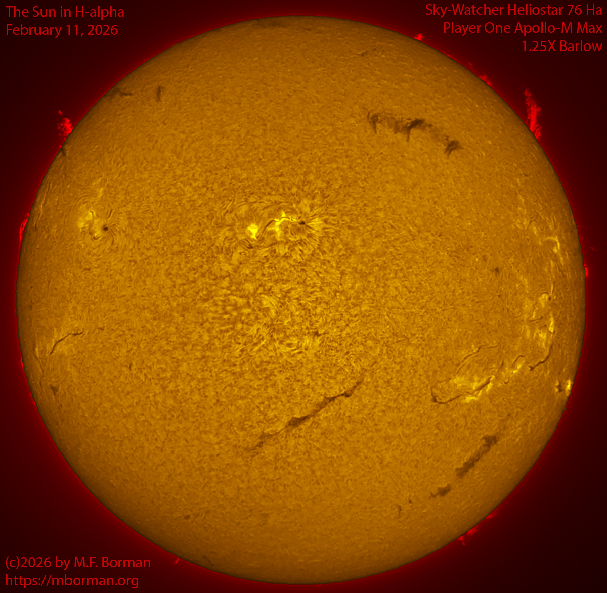 Solar image in h-alpha 02/11/26