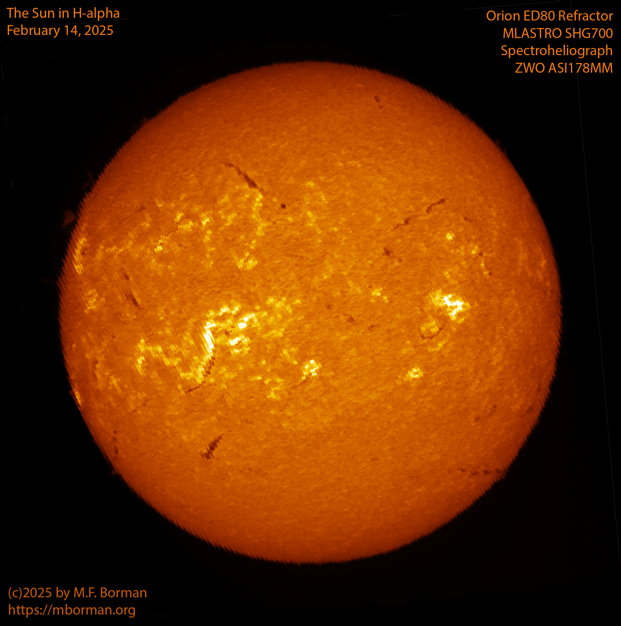 Solar image in h-alpha 02/14/25