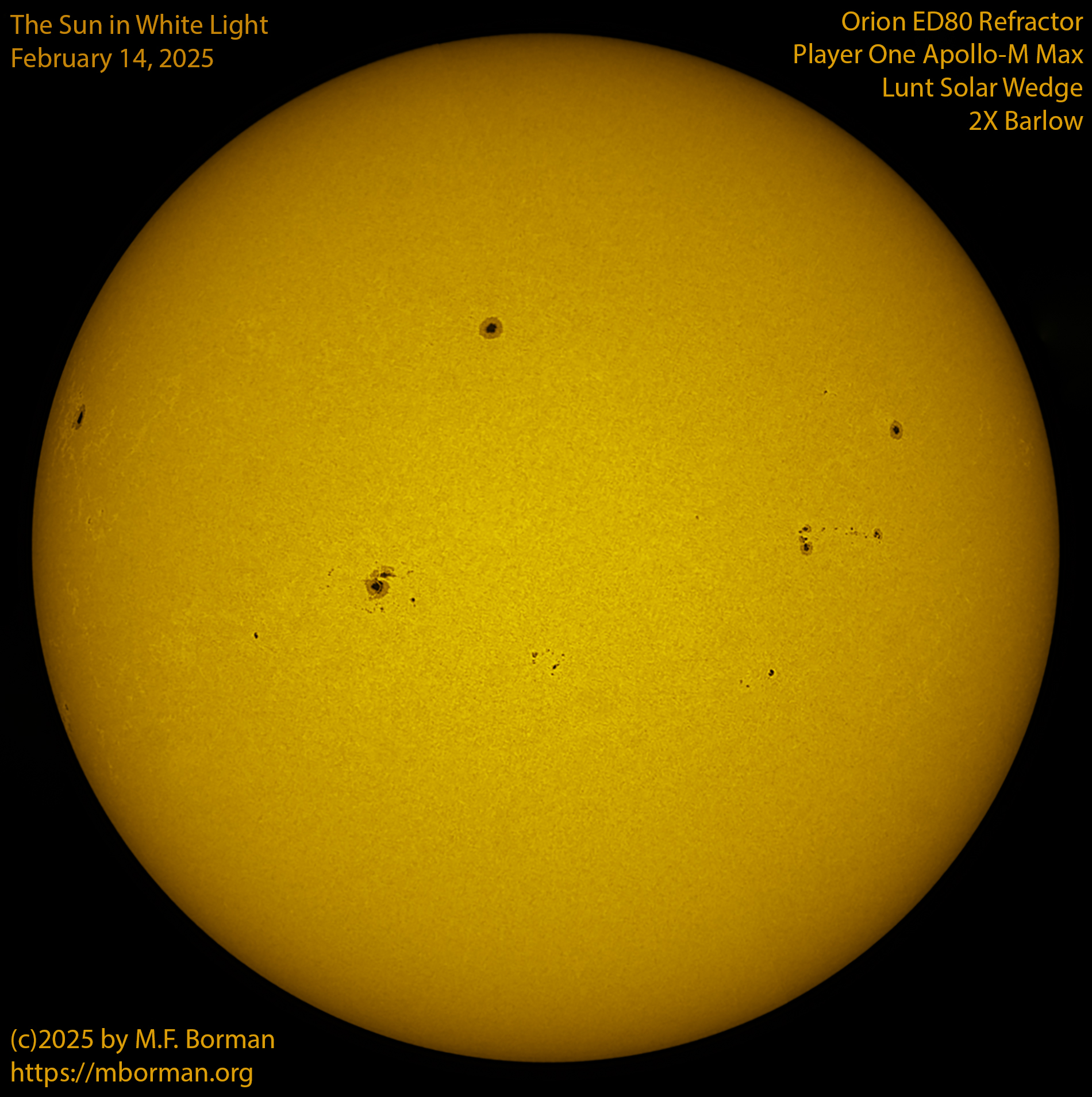 Solar image in white light 02/14/25