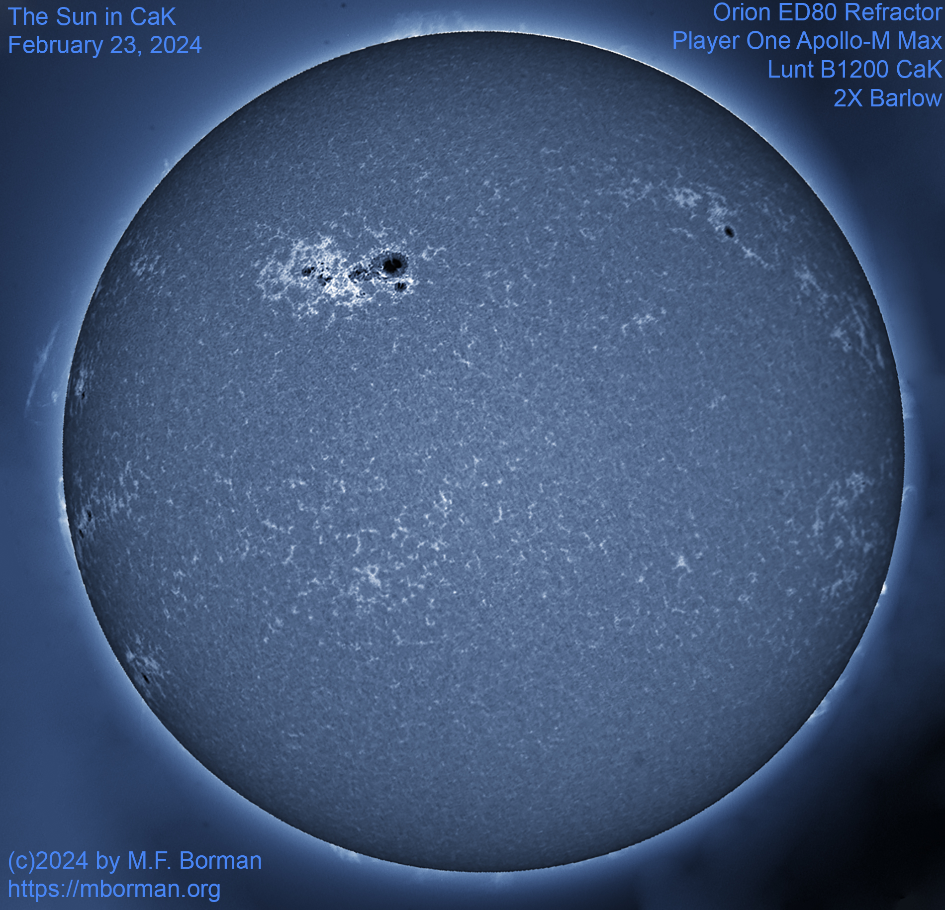 Solar image in CaK 02/23/2324