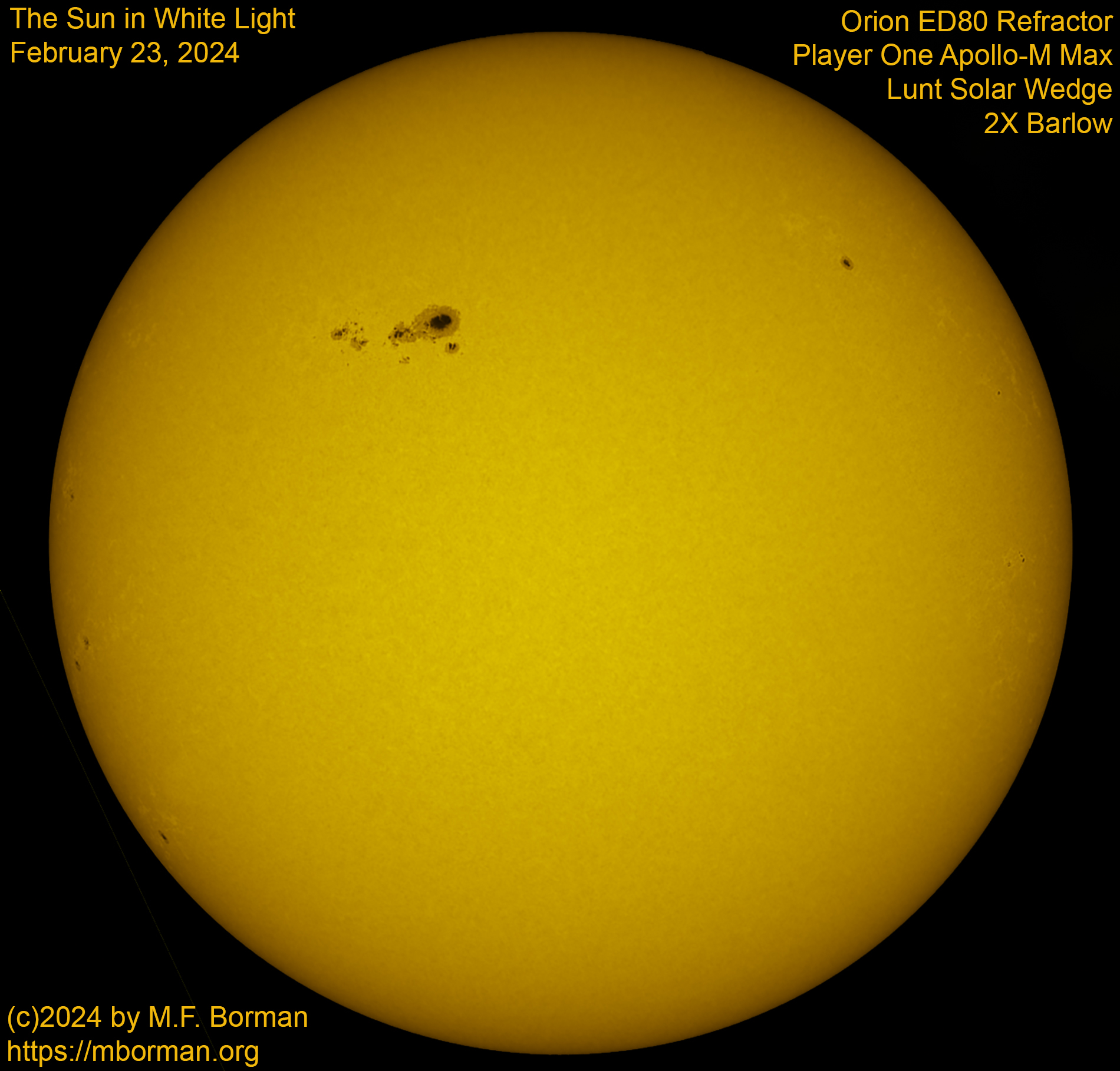Solar image in white light 02/23/2324