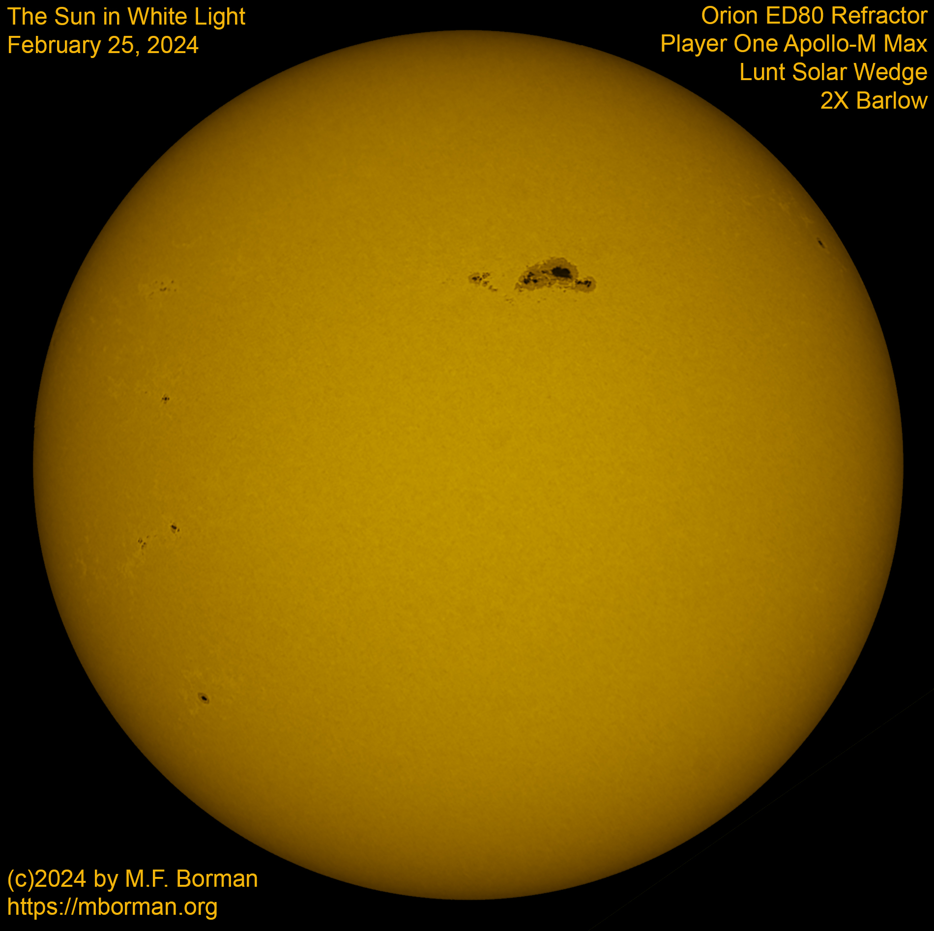 Solar image in white light 02/25/2524