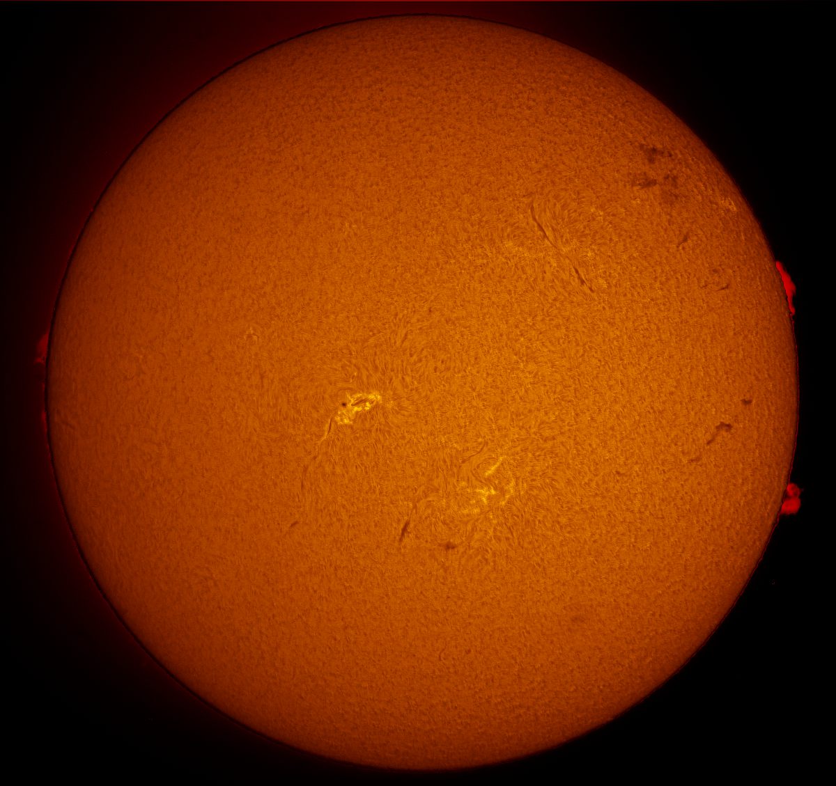 Solar disk in h-alpha 02-27-16