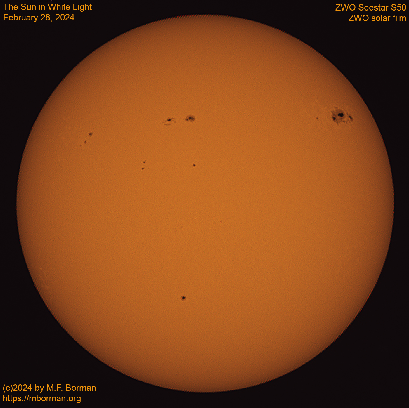 Solar image in white light 02/28/2024