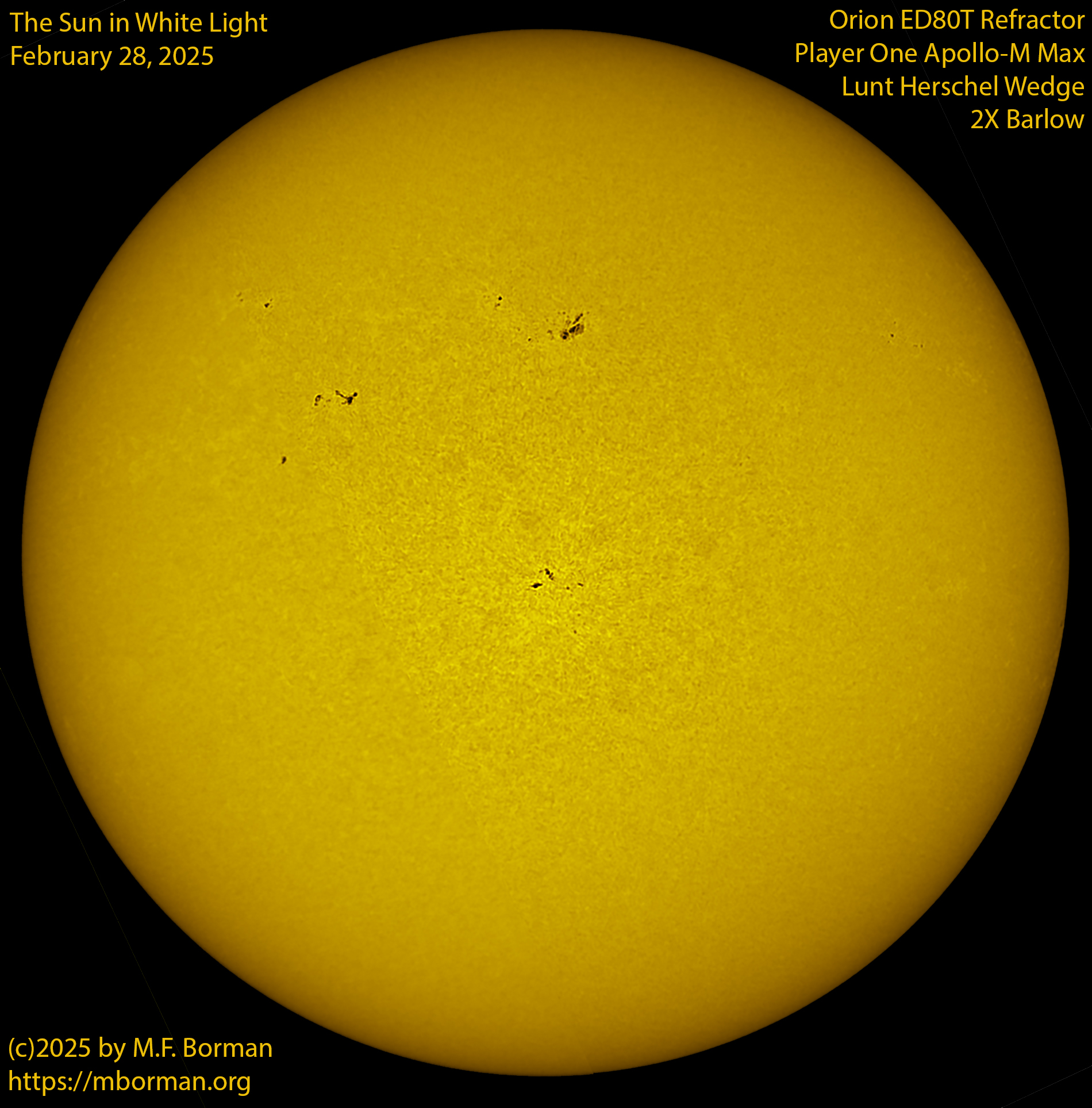 Solar image in white light 02/28/25