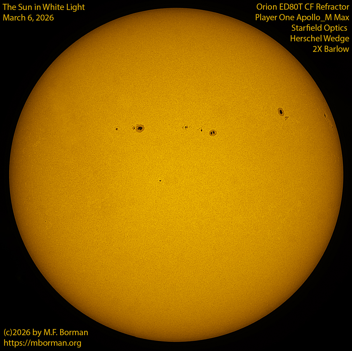 Solar image in white light 03/06/26