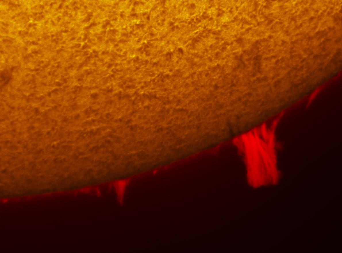 Solar Prominence in h-alpha 03/10/2012