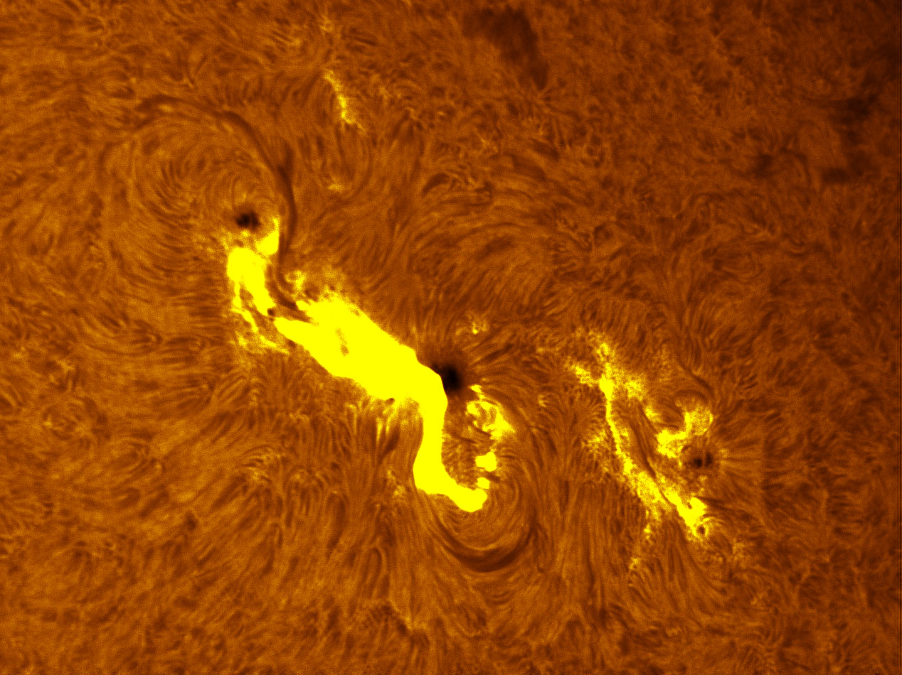 Sunspot 1429 with M8 solar flare in h-alpha 03/10/2012