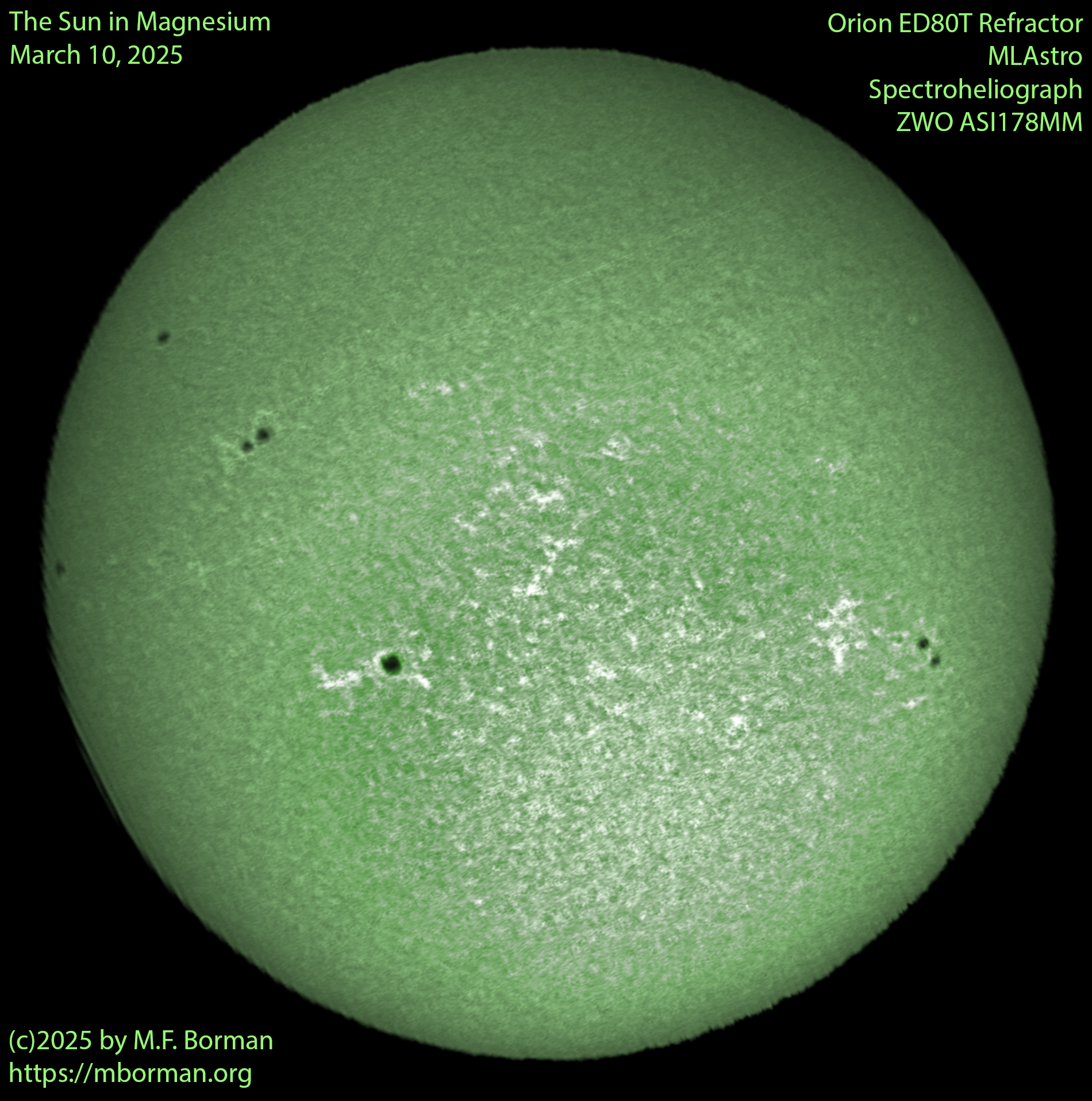 Solar image in magnesium (b1) 03/10/25