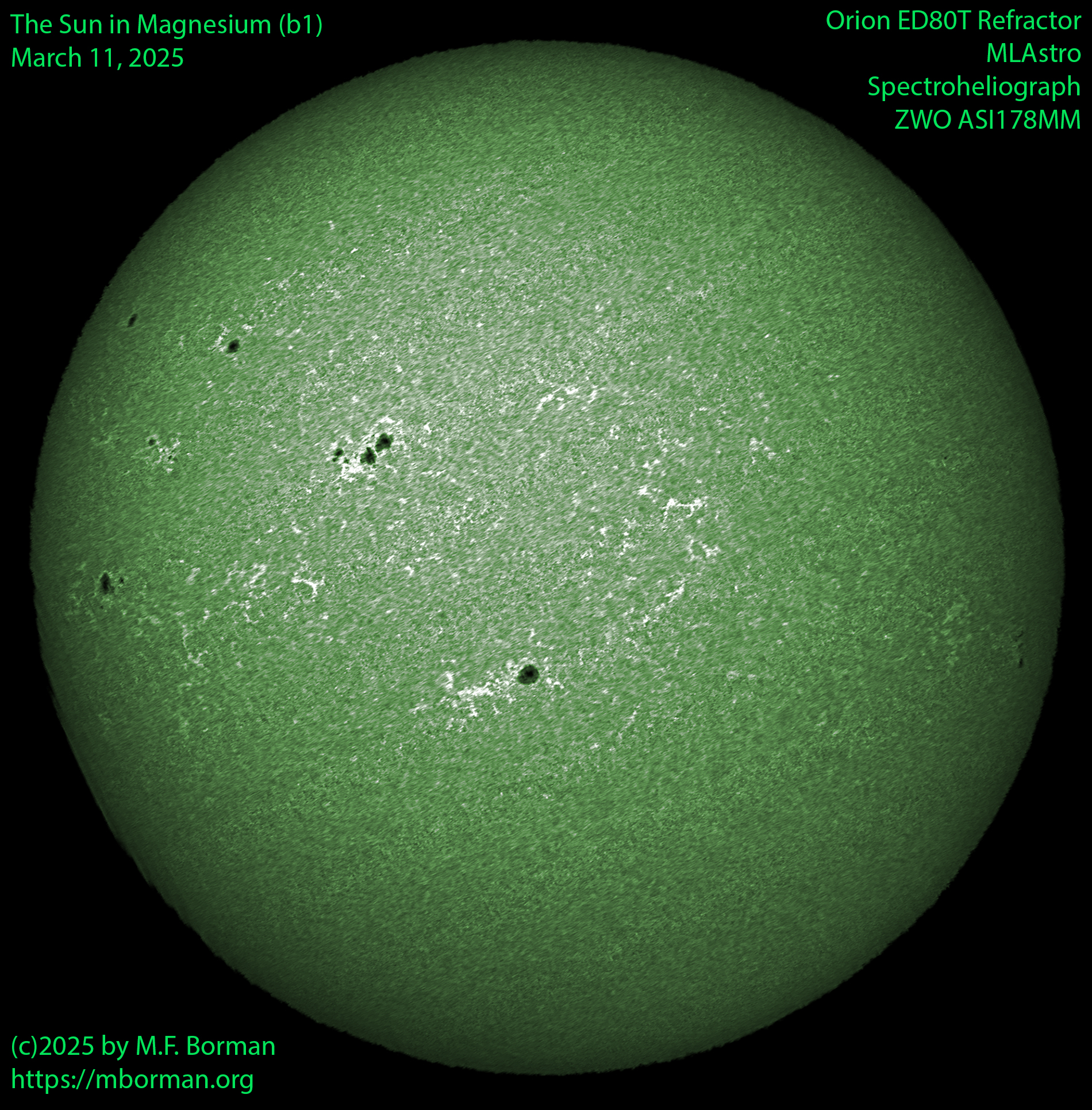 Solar image in magnesium (b1) 03/11/25